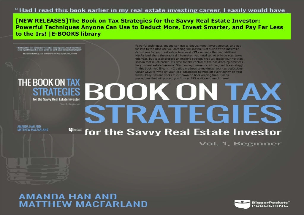 [NEW RELEASES]The Book on Tax Strategies for the Savvy Real Estate