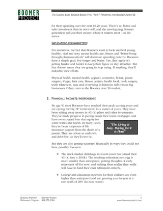 The Boomer Project-Boomers Over 50 | PDF | Senior Health | Healthy Living