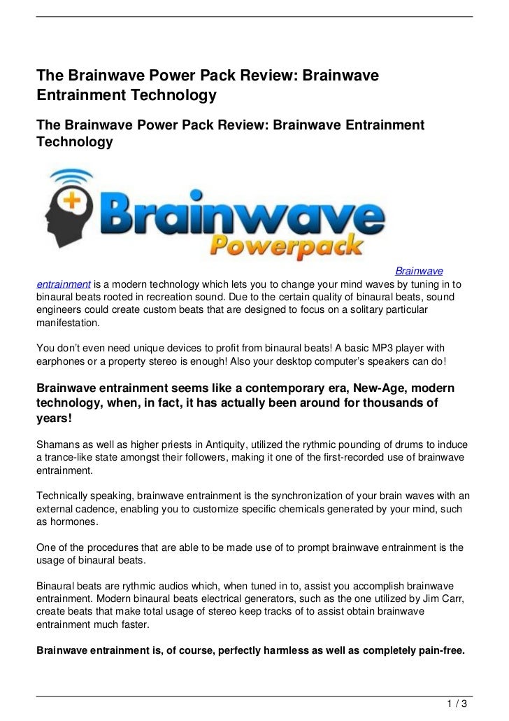 The Brainwave Power Pack Review Brainwave Entrainment Technology