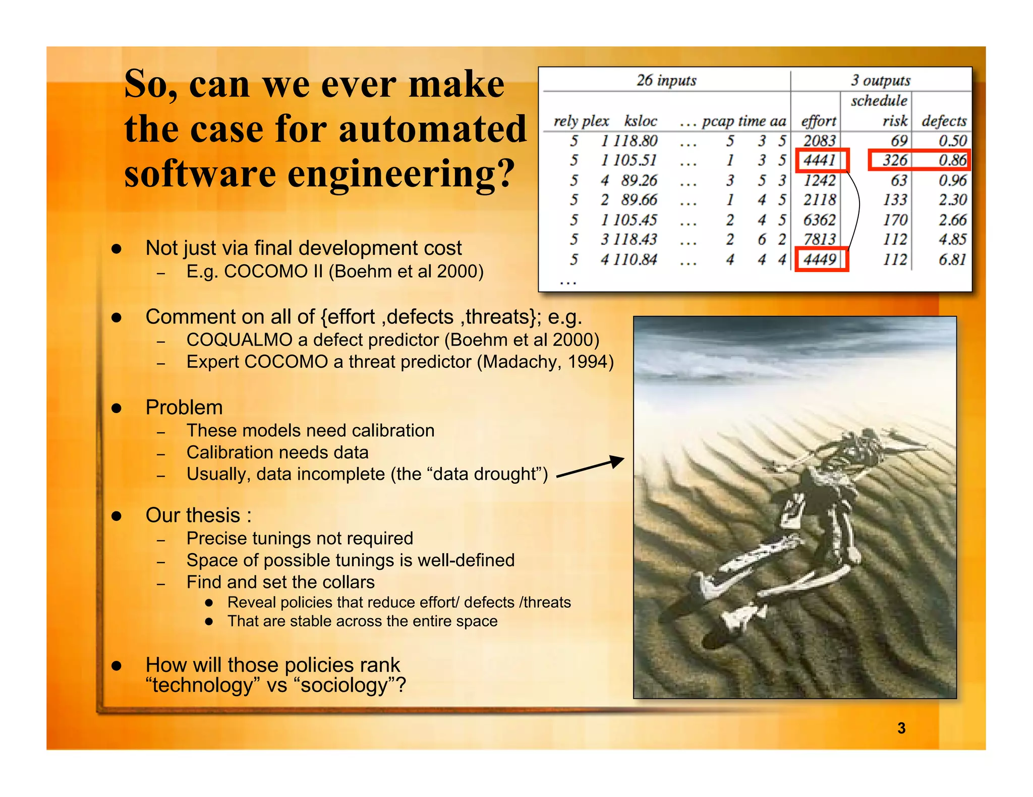 The business case for automated software engineering 