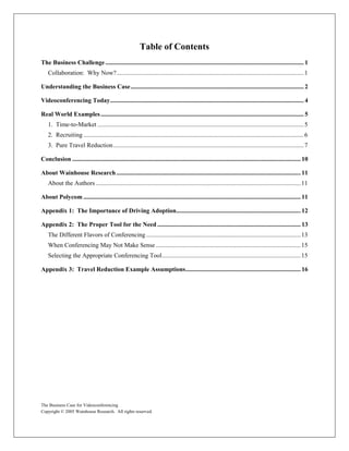 Table of Contents
The Business Challenge ....................................................................................