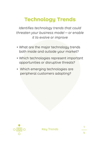 • 
What are the major technology trends
both inside and outside your market?
• 
Which technologies represent important
opp...