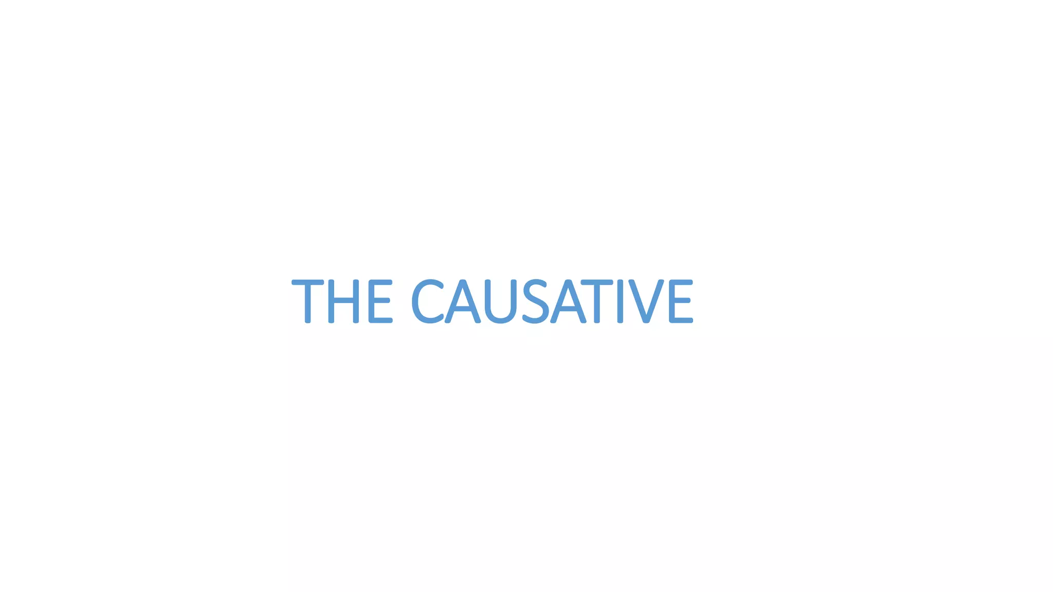 THE CAUSATIVE
 