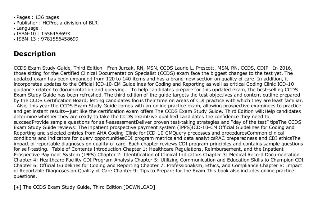 The CCDS Exam Study Guide, Third Edition [DOWNLOAD]