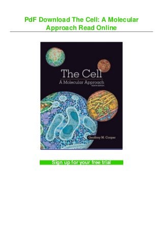 PdF Download The Cell: A Molecular
Approach Read Online
Sign up for your free trial
 