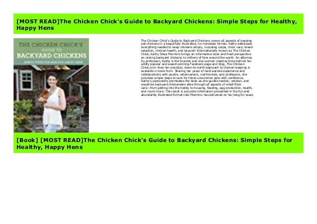 Most Read The Chicken Chick S Guide To Backyard Chickens Simple Ste