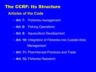 The Code of Conduct for Responsible Fisheries (CCRF) | PPT