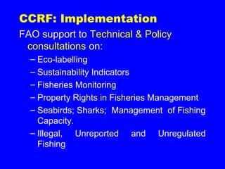 The Code of Conduct for Responsible Fisheries (CCRF) | PPT