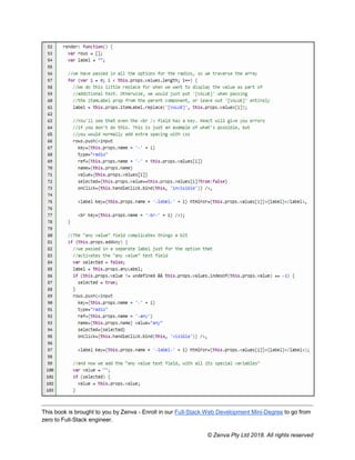 This book is brought to you by Zenva - Enroll in our Full-Stack Web Development Mini-Degree to go from
zero to Full-Stack engineer.
© Zenva Pty Ltd 2018. All rights reserved
 