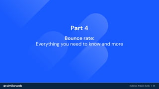 Audience Growth: The Complete Guide | 23
Audience Analysis Guide | 23
Audience Analysis Guide | 23
Part 4
Bounce rate:
Everything you need to know and more
 