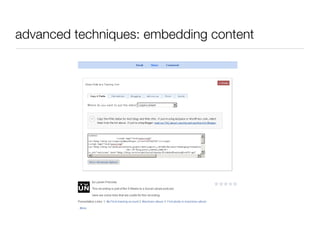 advanced techniques: embedding content 