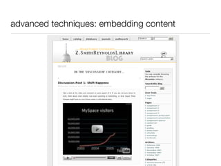 advanced techniques: embedding content 
