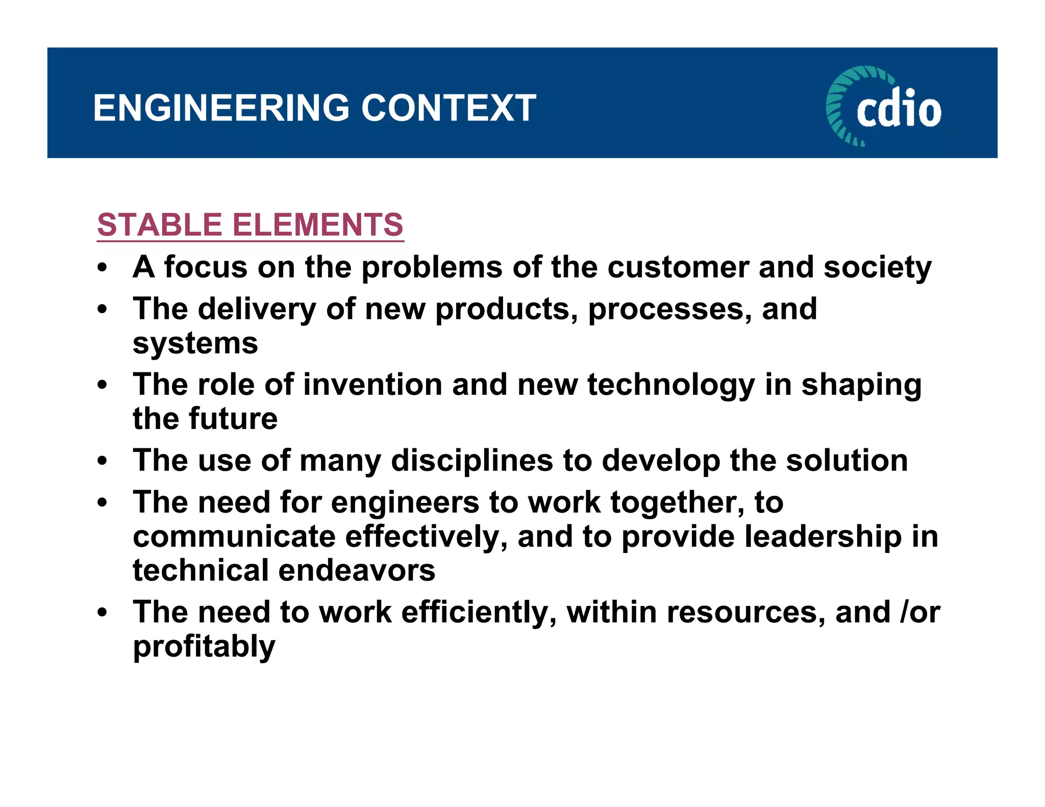 The Context of Engineering Education