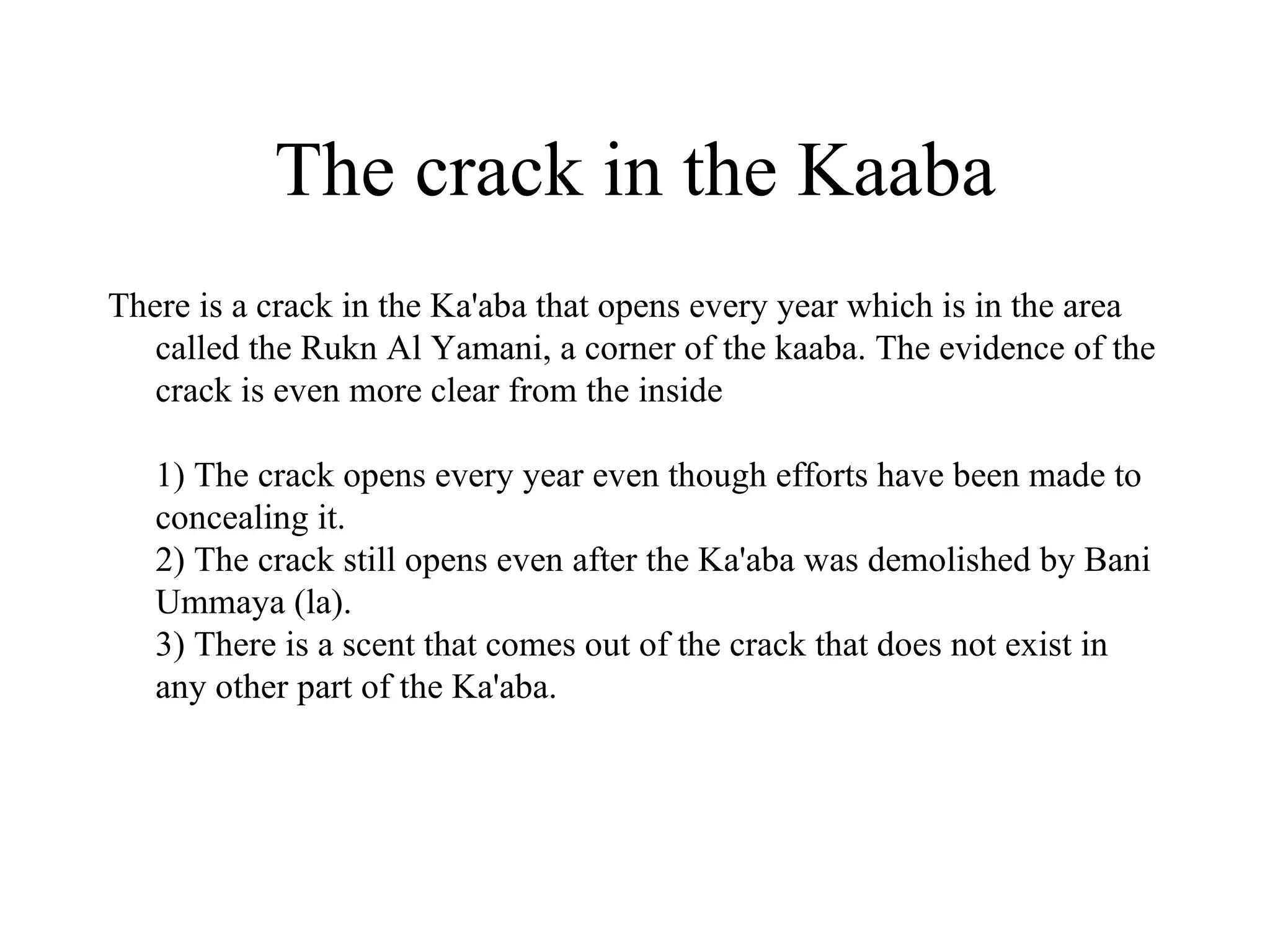 The Crack In The Kaaba PPT