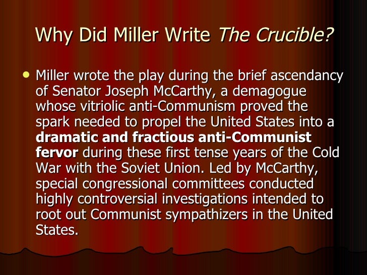 why did arthur miller title his play the crucible