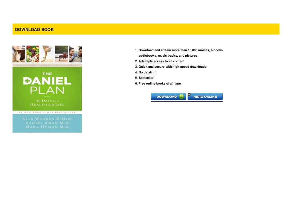 [F.R.E.E] The Daniel Plan 40 Days to a Healthier Life For Kindle