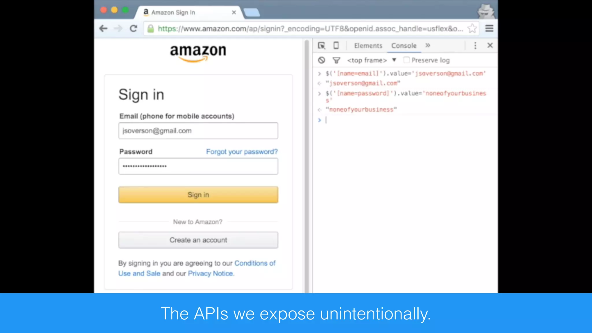 The APIs we expose unintentionally.
 