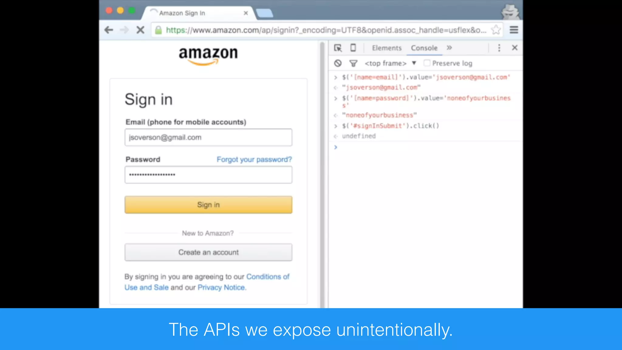 The APIs we expose unintentionally.
 
