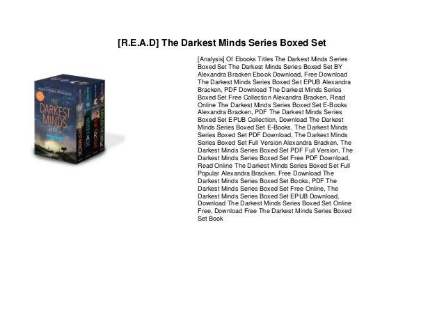 R E A D The Darkest Minds Series Boxed Set