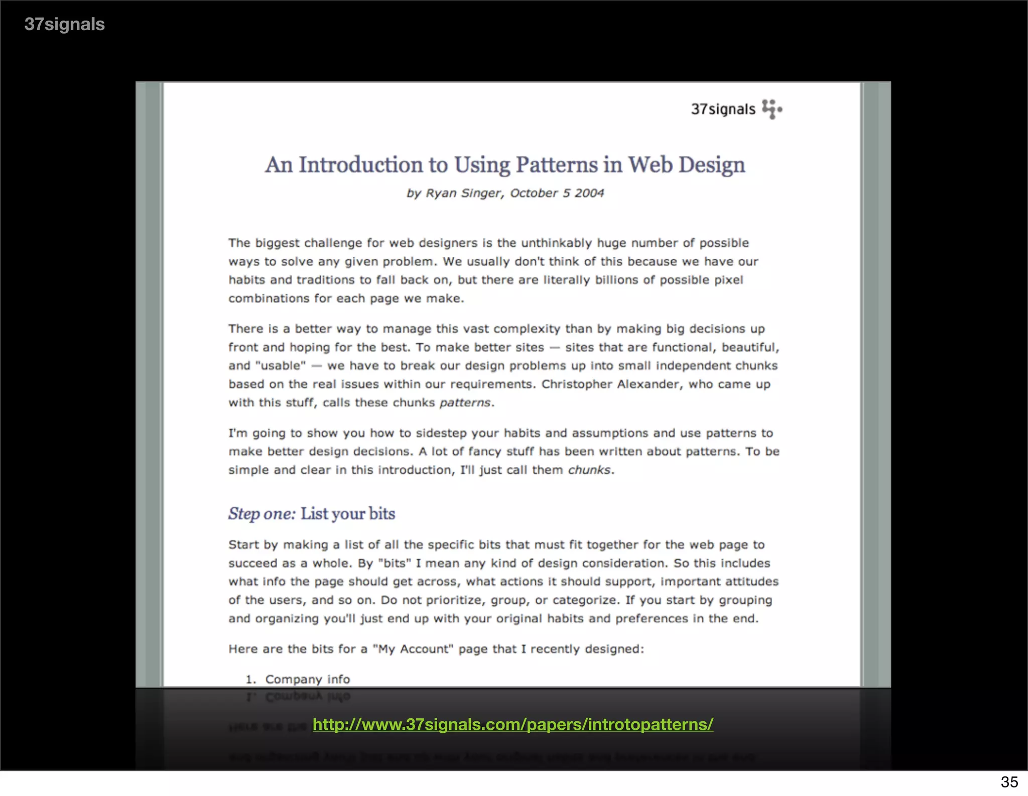 The Days of Web Standards "IA" 20070715