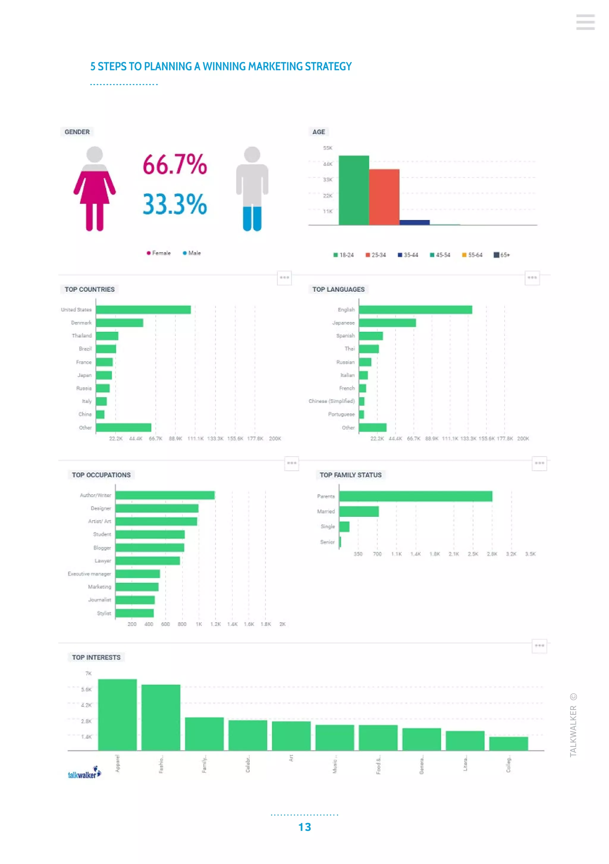 13
5 STEPS TO PLANNING A WINNING MARKETING STRATEGY
TALKWALKER©
 