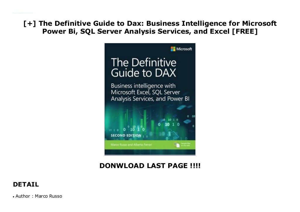The Definitive Guide To Dax 2nd Edition Pdf - The Definitive Guide to Dax: Business Intelligence for Microsoft Power