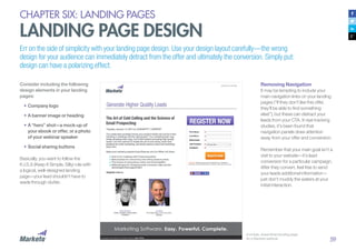 60
CHAPTER SIX: LANDING PAGES
LANDING PAGE COPY
Your landing page copy and CTAs should be clear and direct, and should giv...