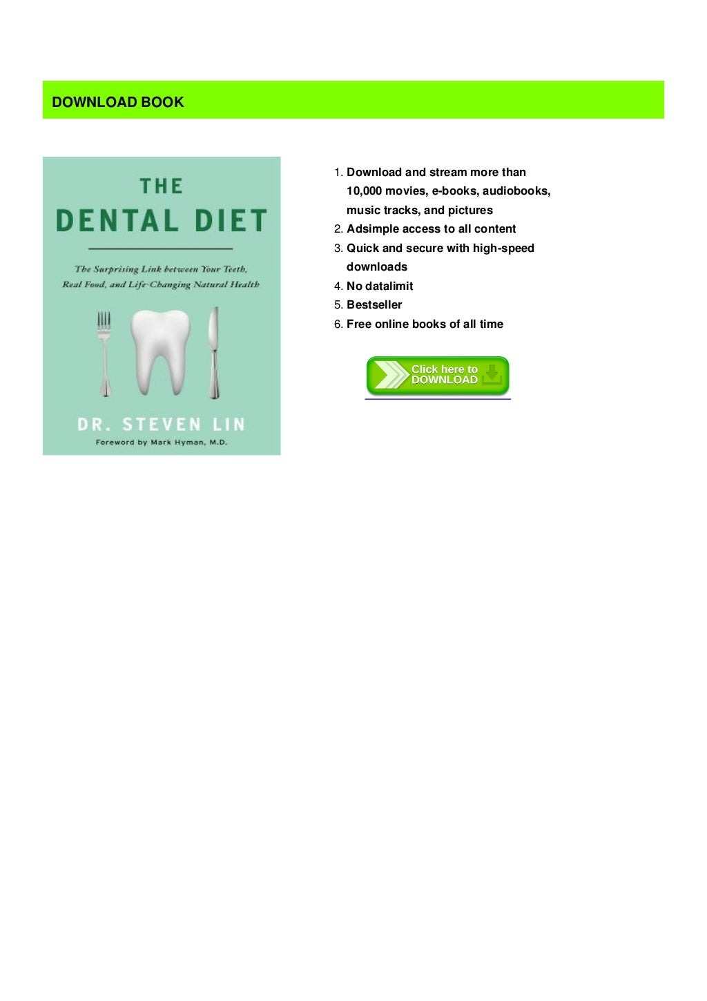 Kindle Unlimited The Dental Diet The Surprising Link Between Your
