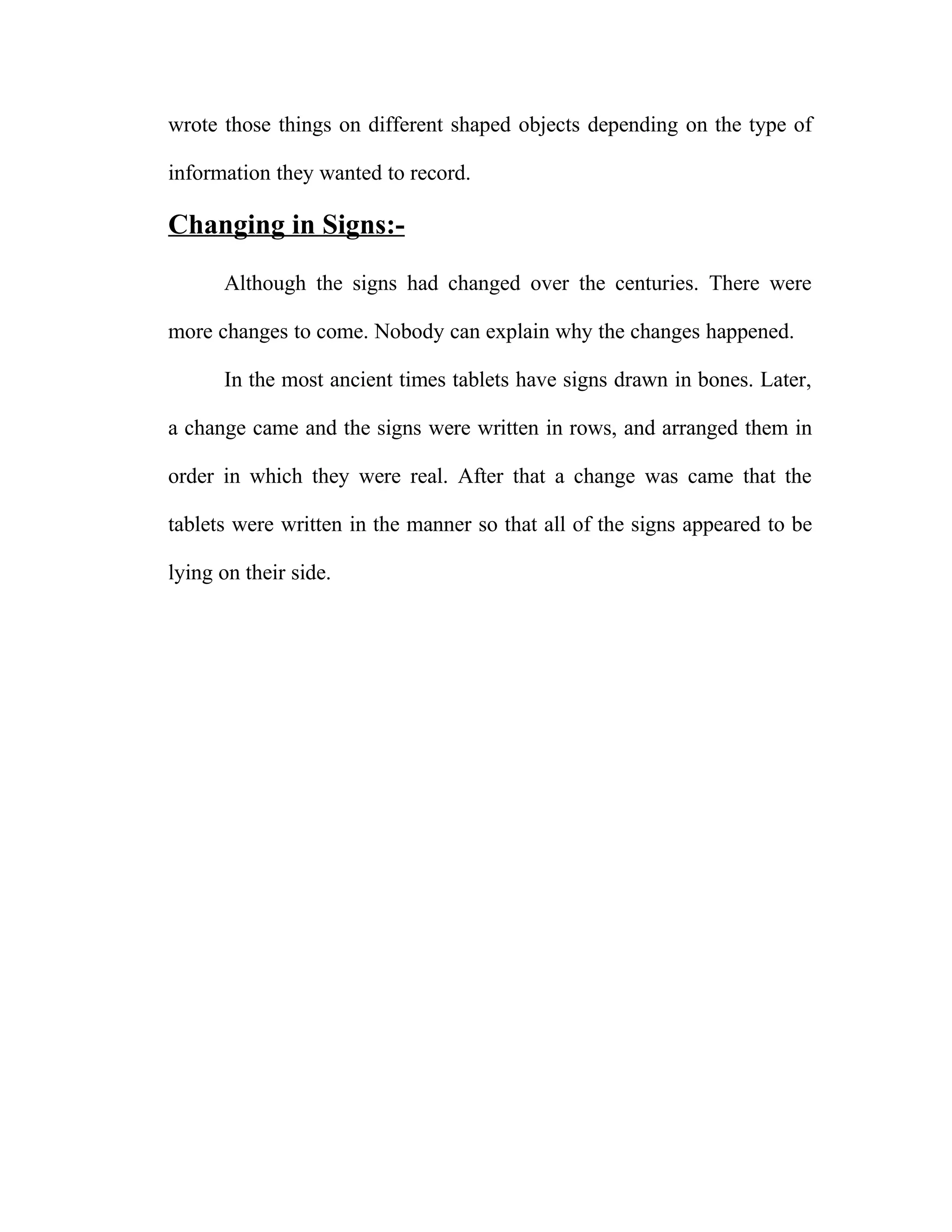 The Development Of Writing