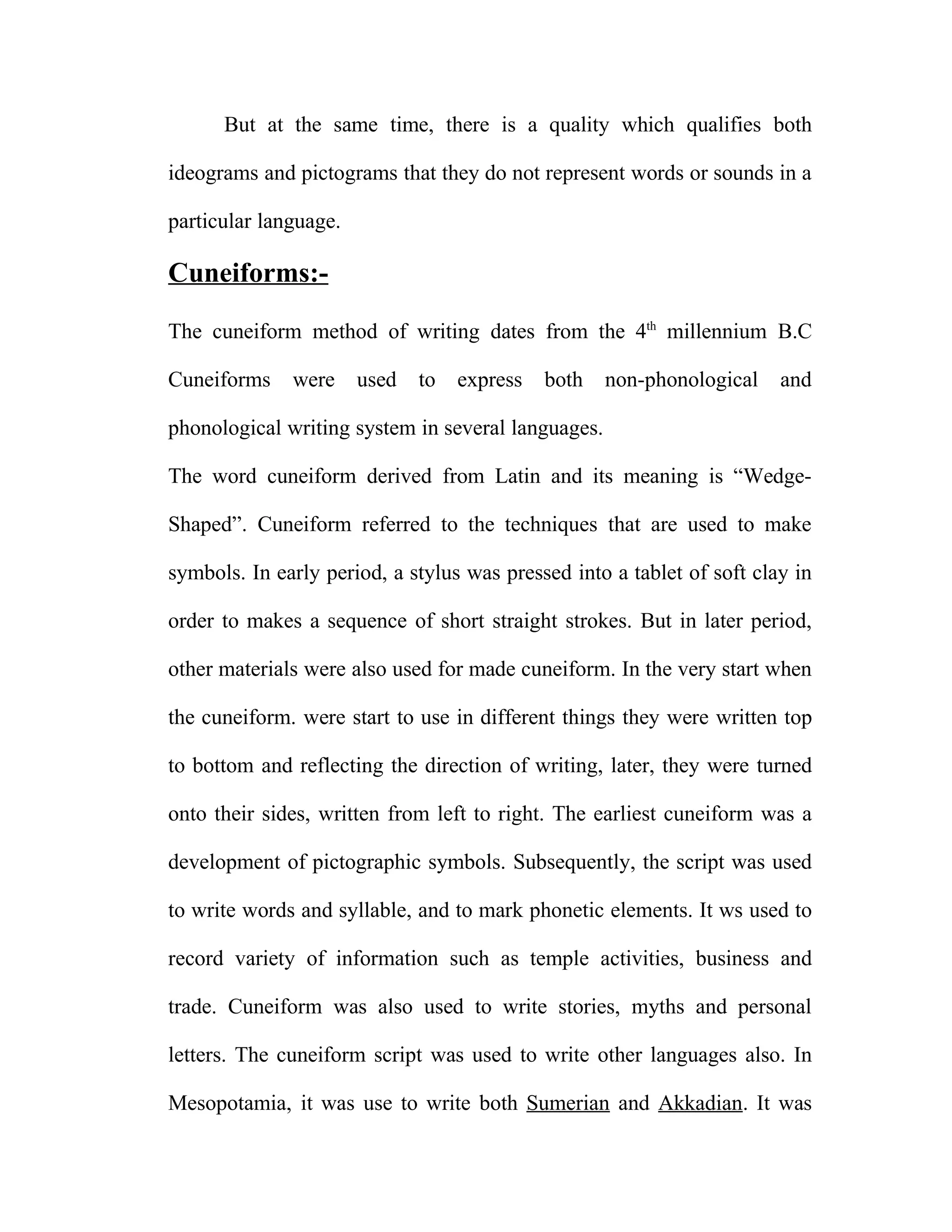 The Development Of Writing