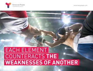 EACH ELEMENT
COUNTERACTS THE
WEAKNESSES OF ANOTHER
tomorrow-people.com
 