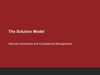 The Solution Model


Security Awareness and Competence Management
 