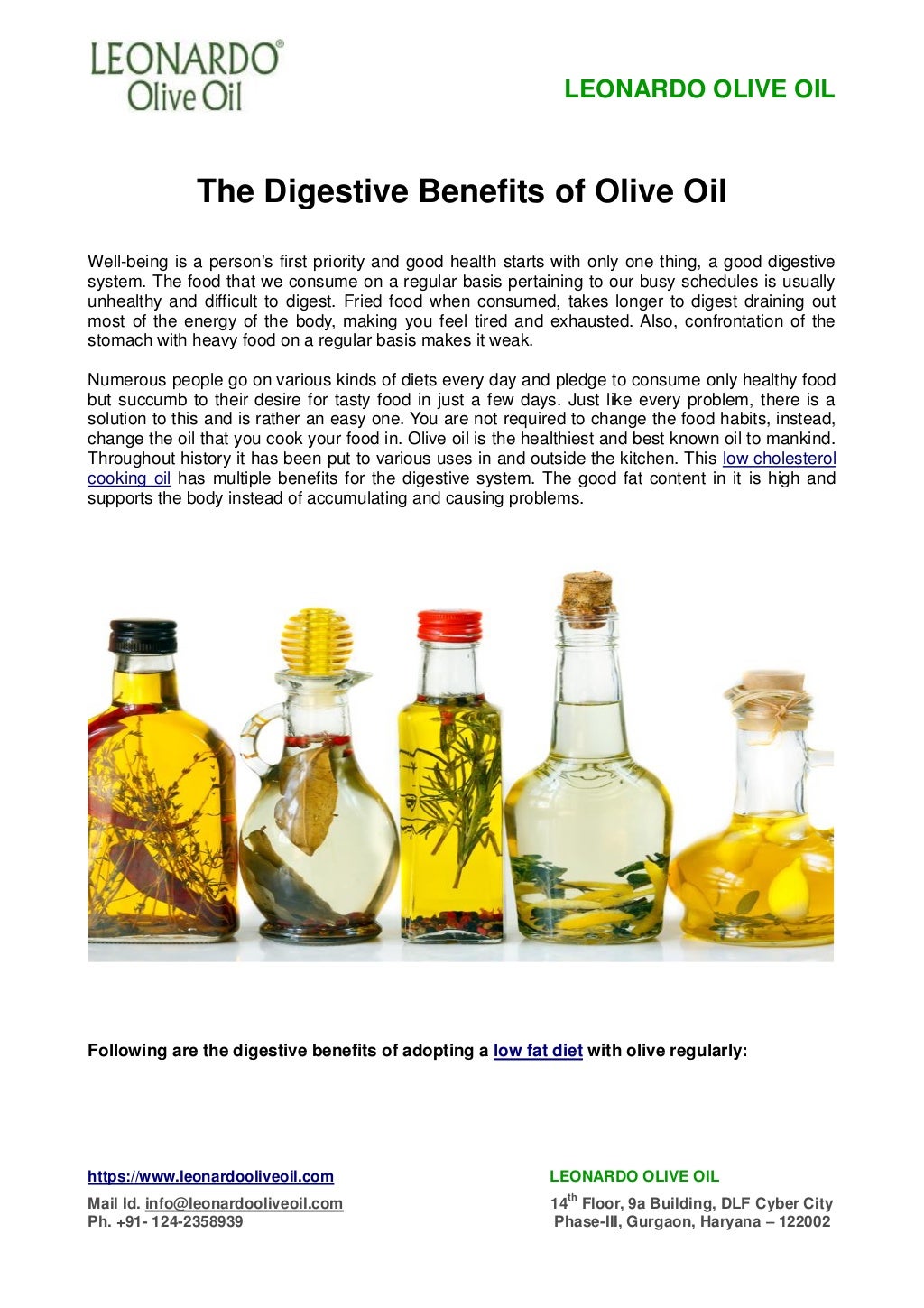 The Digestive Benefits of Olive Oil