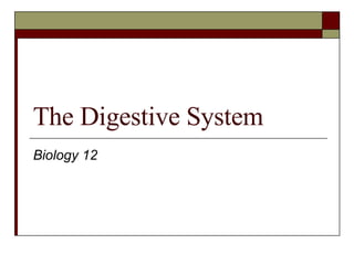 The Digestive System Biology 12 