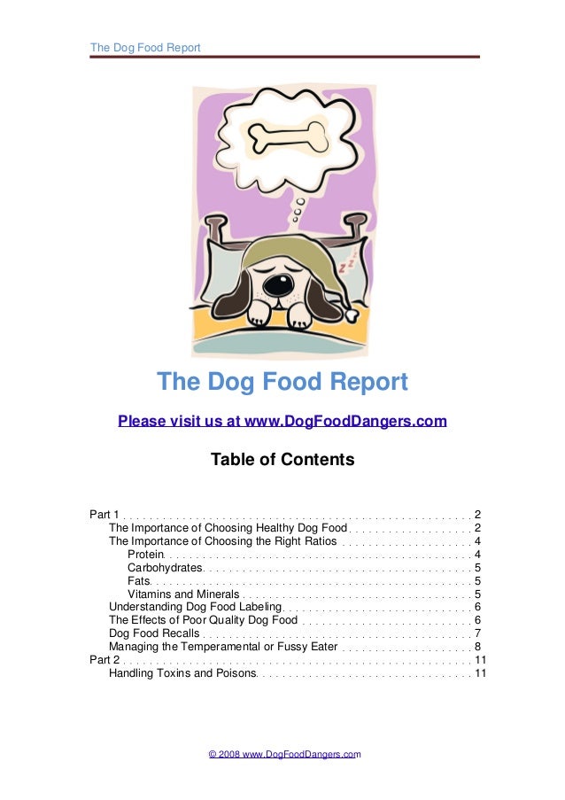 The Dog Food Report
