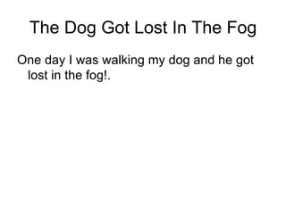 The Dog Got Lost In The Fog ,[object Object]