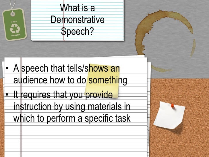 speech definition demonstrative