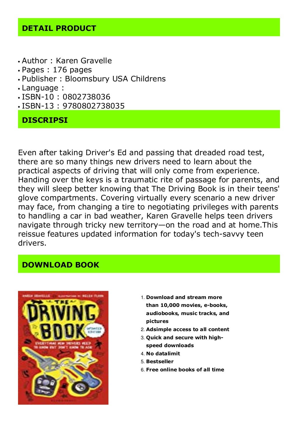 Audiobook The Driving Book: Everything New Drivers Need to Know but D…