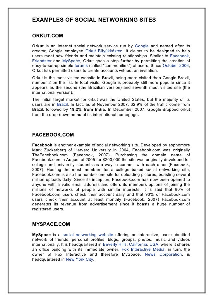 social network sites essay