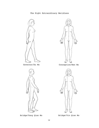 The Eight Extraordinary Meridians




  Governor/Du Mo                Conception/Ren Mo




Bridge/Yang Qiao Mo             Bridge/Yin Qiao Mo

                       14
 