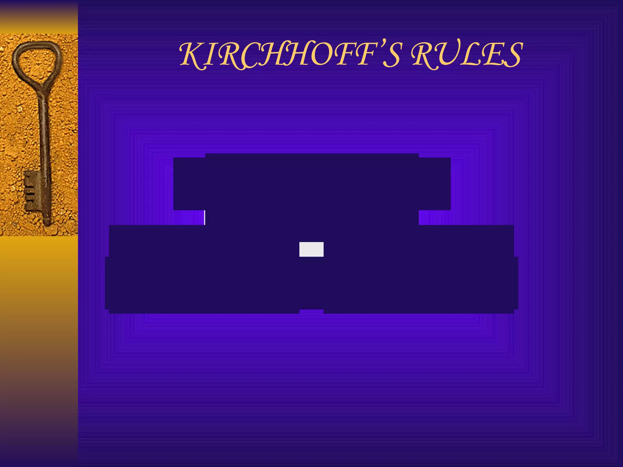 KIRCHHOFF’S RULES 