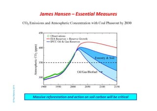 James Hansen – Essential Measures © Paul Mahony 2014 
Massive reforestation and action on soil carbon will be critical 
 