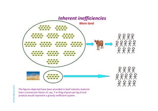 Inherent inefficiencies 
More land 
The figures depicted have been provided in beef industry material. 
Even a conversion ...