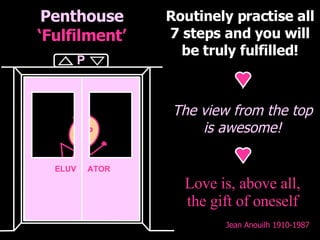 Penthouse ‘Fulfilment’ Routinely practise all 7 steps and you will be truly fulfilled! The view from the top is awesome! L...