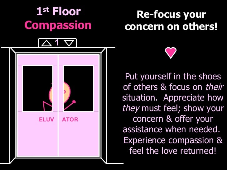 1 st  Floor Compassion Re-focus your concern on others! Put yourself in the shoes of others & focus on  their  situation. ...