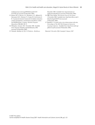 Emerging Web 2.0 Social Software