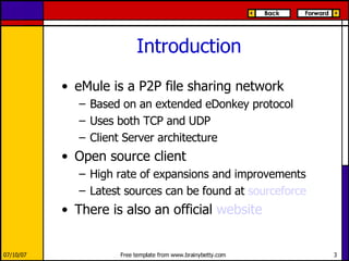 The eMule application of the eDonkey protocol | PPT