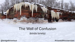 @bridgetkromhout #VoxxedMicroservices
The Wall of Confusion
(kinda lonely)
 