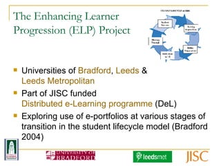 The Enhancing Learner  Progression (ELP) Project ,[object Object],[object Object],[object Object]