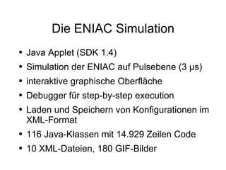 The ENIAC Simulation